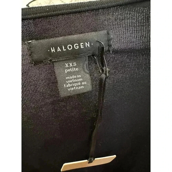 Halogen, wrap blouse top, Black, Petite XXS - Picture 4 of 5